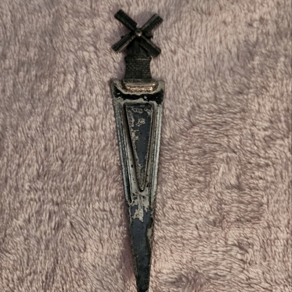 Other - Vintage  NOVELTY DUTCH ARTICULATED WINDMILL BOOKMARK HM SILVER 20th Century